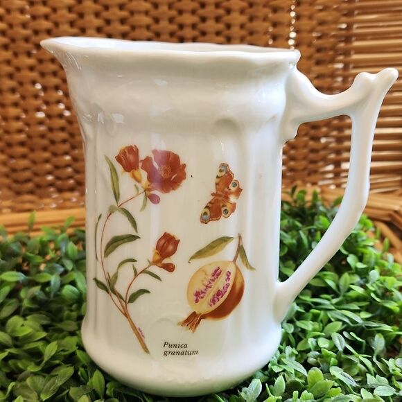 Vintage Pomegranate & Floral Pitcher Philipe Deshoulieres Made In France - Picture 1 of 9